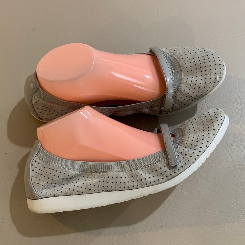 Cole Haan Light Gray Perforated Flats